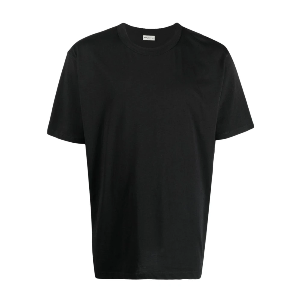 Dries Van Noten Zwart Crew-Neck Katoenen T-Shirt Black Heren