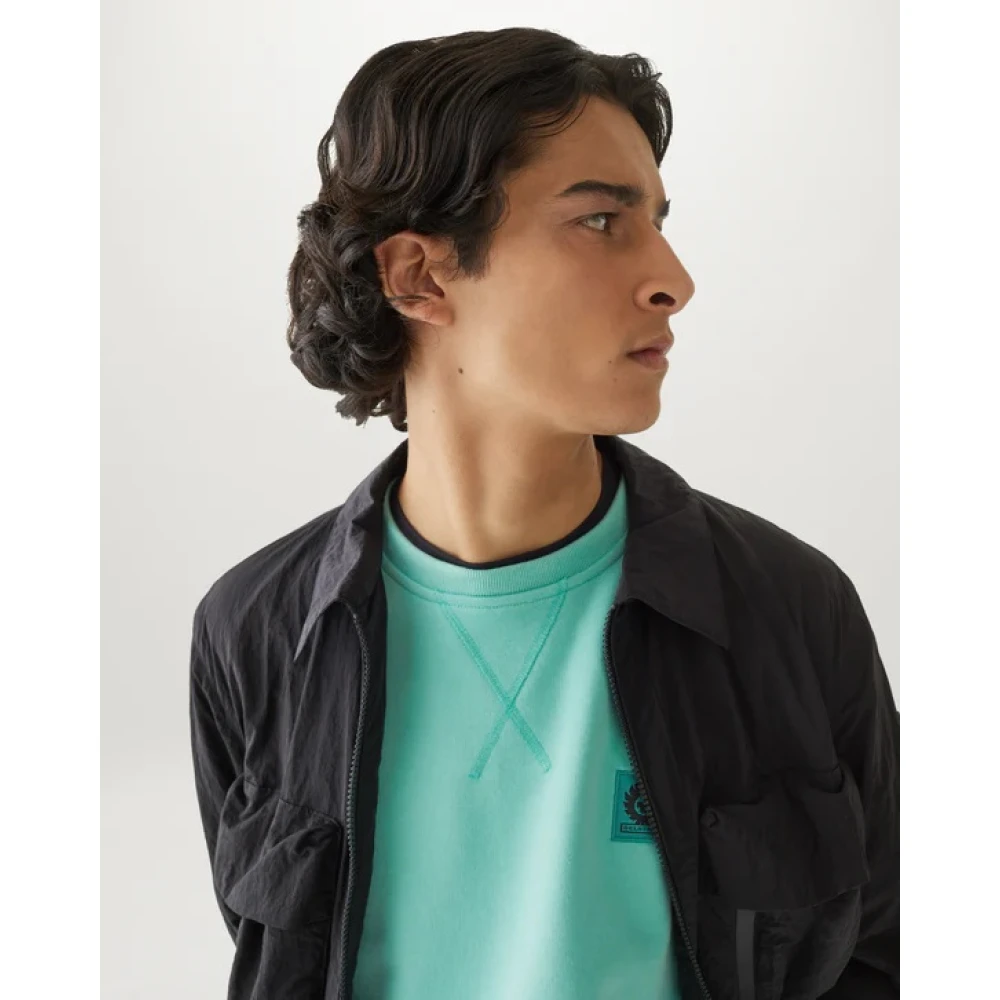 Belstaff Minimalistische Groene Sweatshirt met Feniks Embleem Green Heren