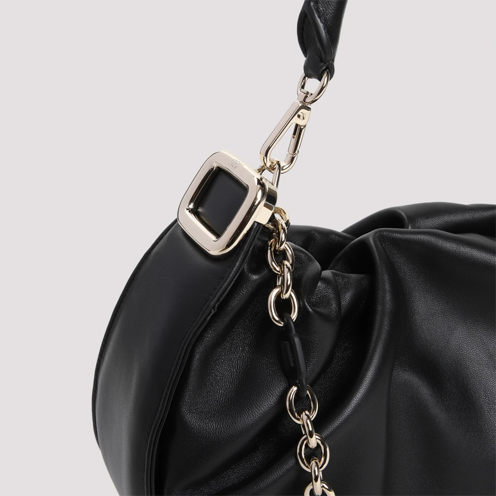 Roger Vivier Zwarte Nappa Lambsleren Handtas Black Dames