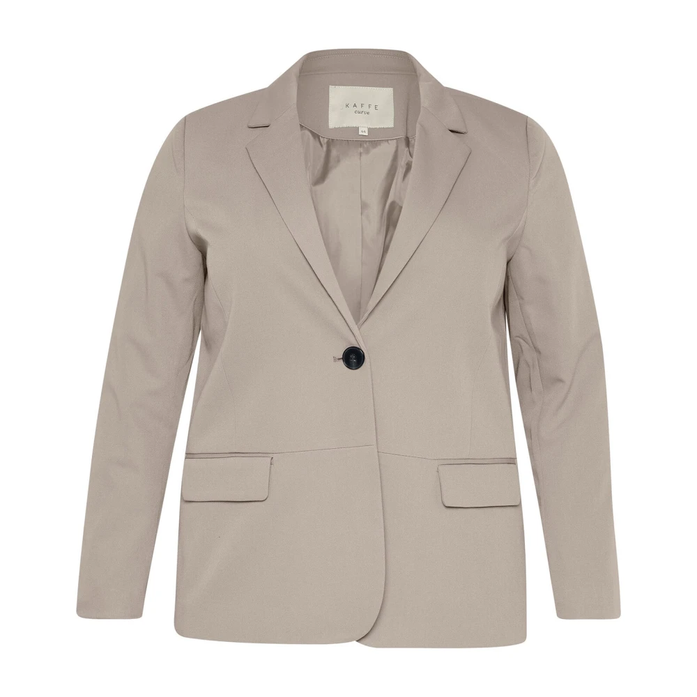 Kaffe Curve Women's Gray Blazers, Xl, Elephant Skin Melange Blazer