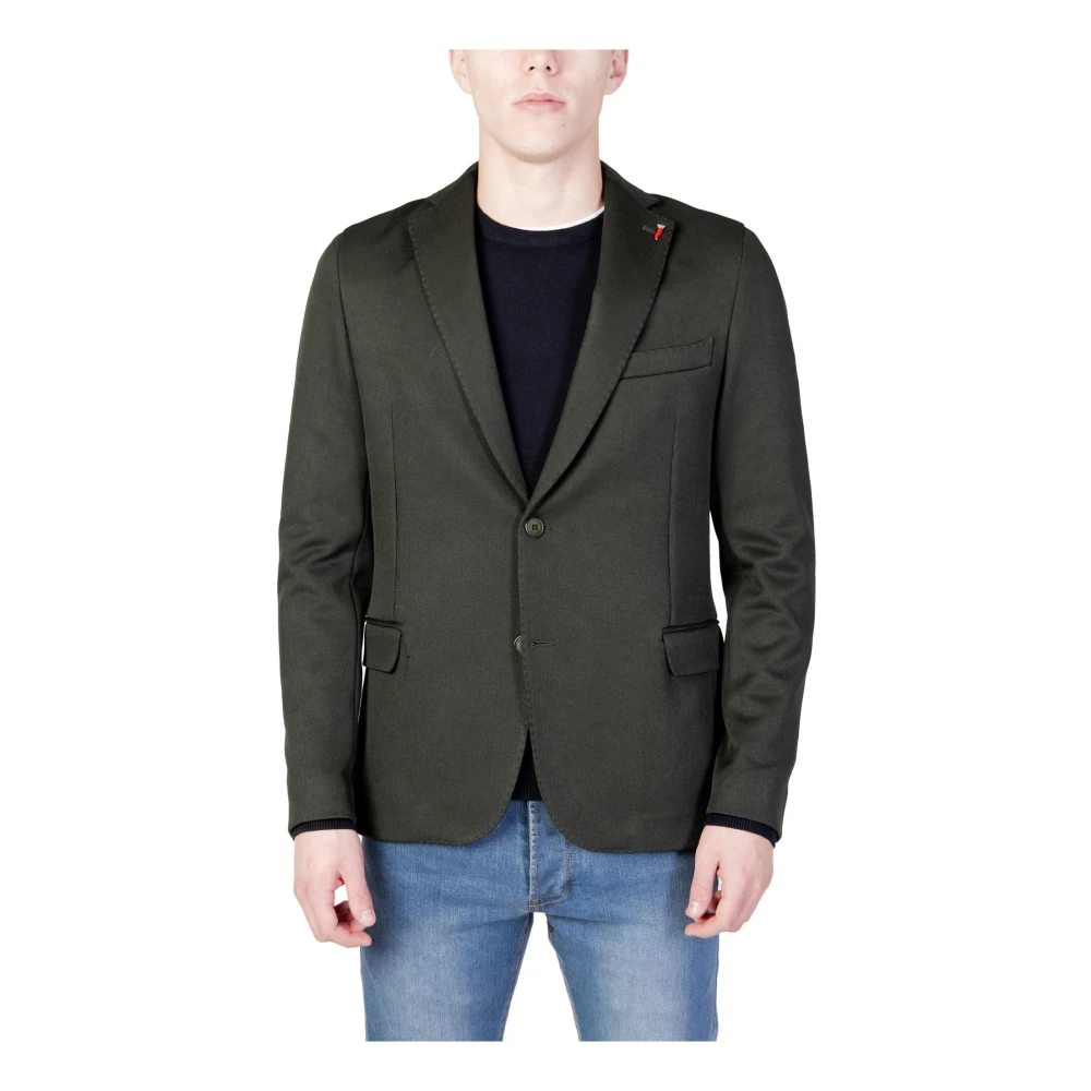Mulish Groene Blazer Met Knopen Lange Mouwen Green Heren