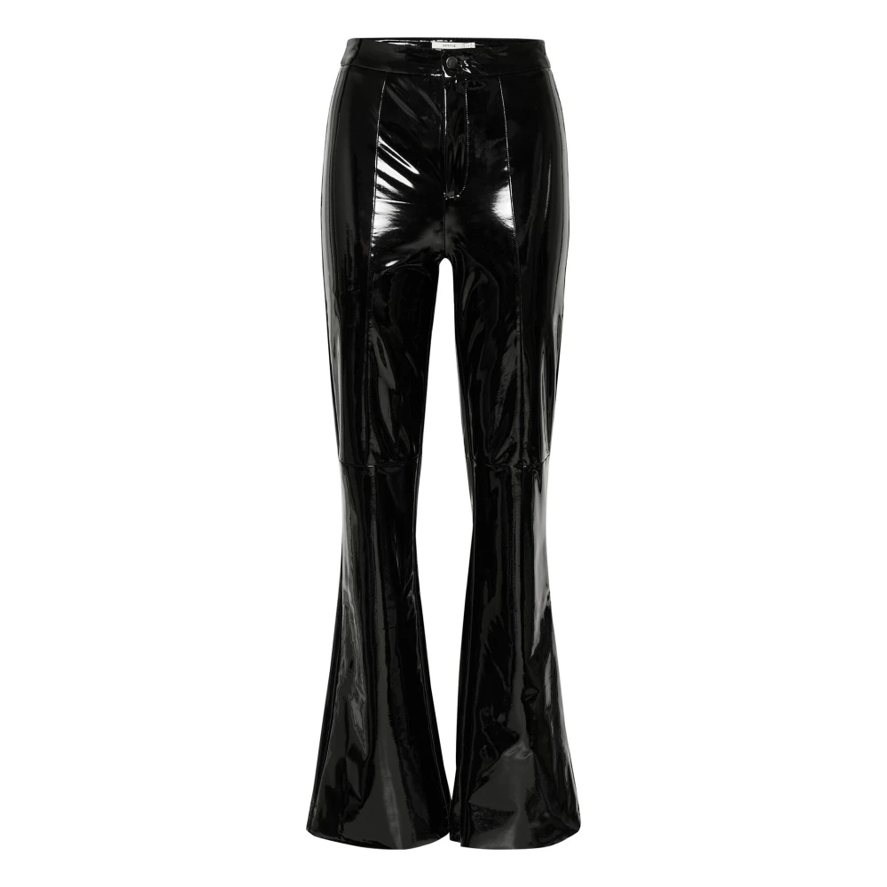 Gestuz Zwarte Flared Broek Hoge Taille Black Dames
