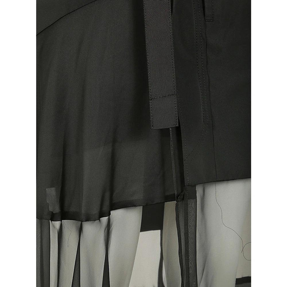 Sacai Zwarte Stof Combo Rok Black Dames