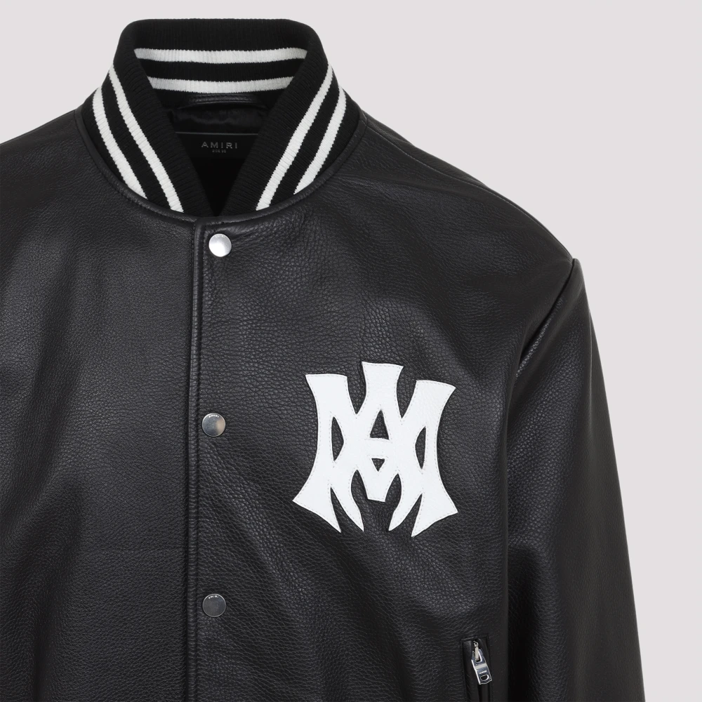 Amiri Leren Bomberjack Black Heren