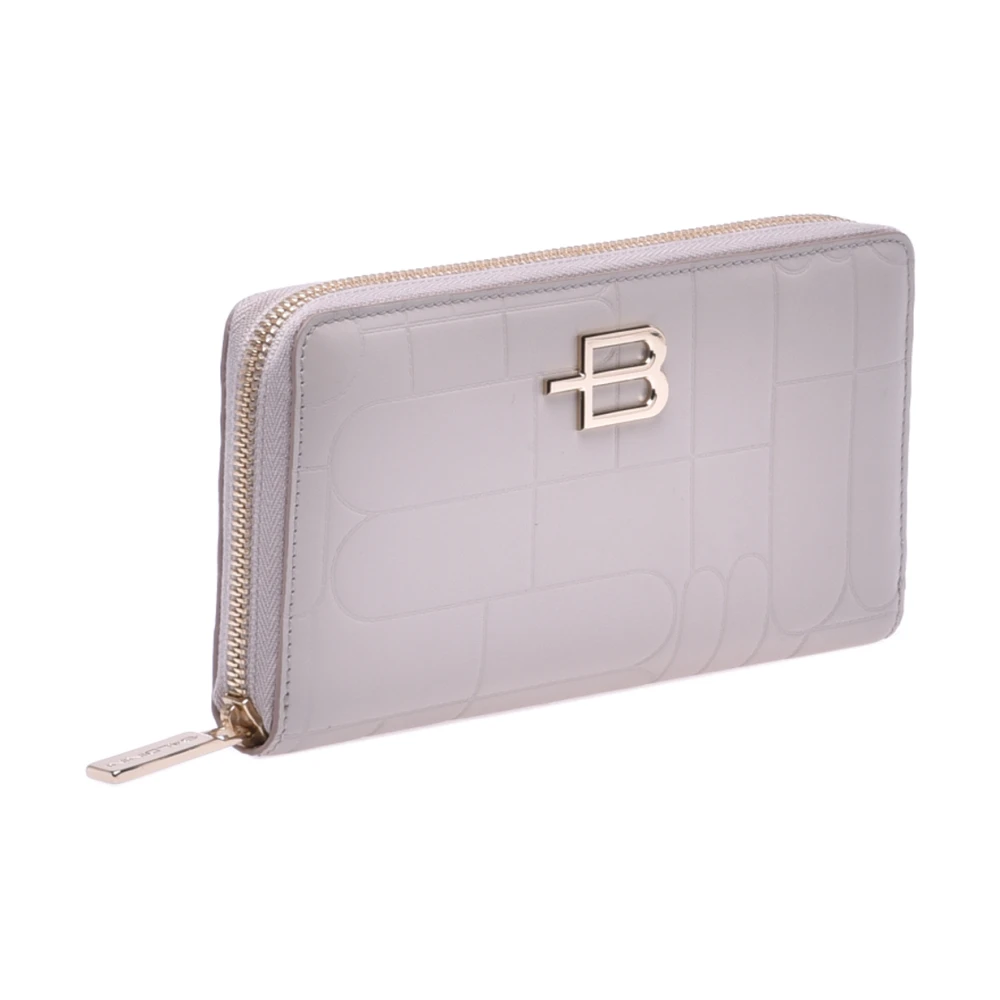 Baldinini Portemonnee met rits in taupe gewatteerd leer en monogram Beige Dames
