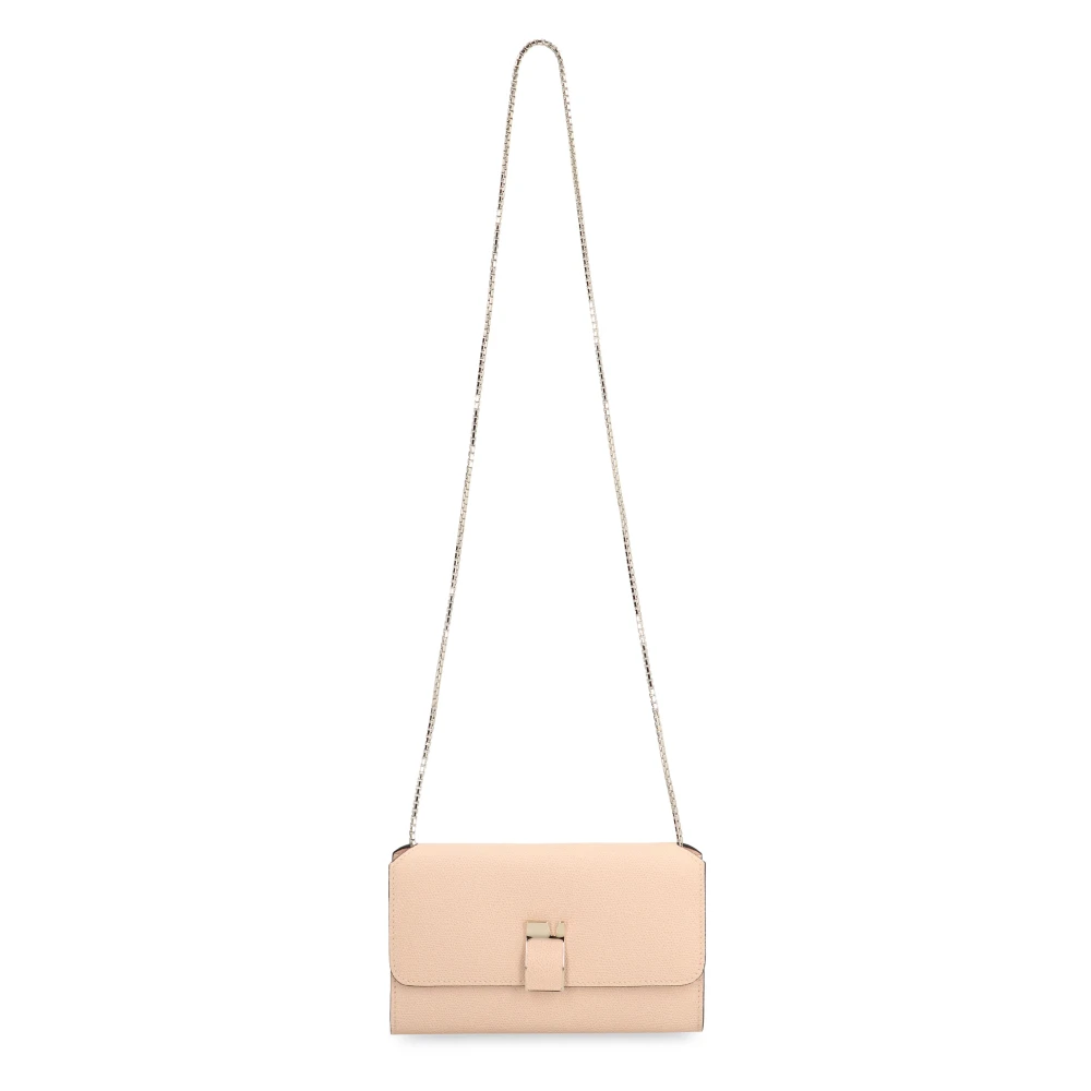Valextra Leren Clutch met Kettingband Pink Dames