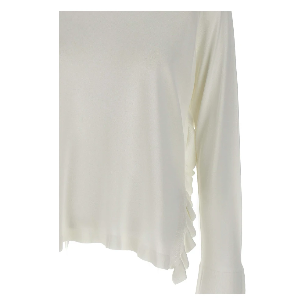 Kaos Witte Viscose Blend Trui Italië White Dames