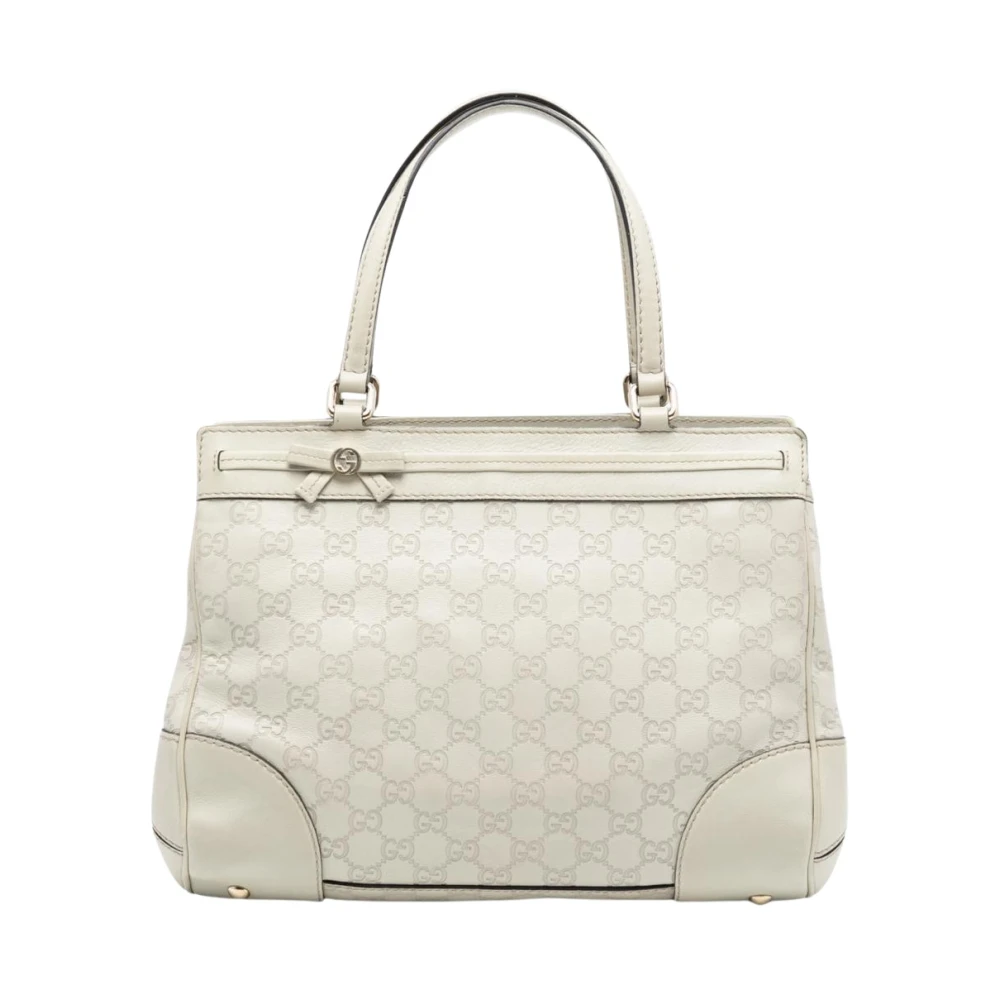 Gucci Vintage Women's White Vintage Handbags, One Size, Pre-Owned Leather Tote Bag
