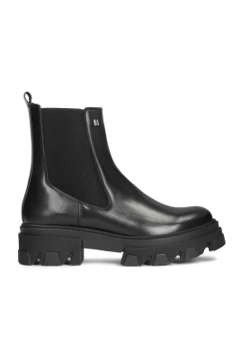 Läder Slip-On Sneakers med Elastiska Insatser