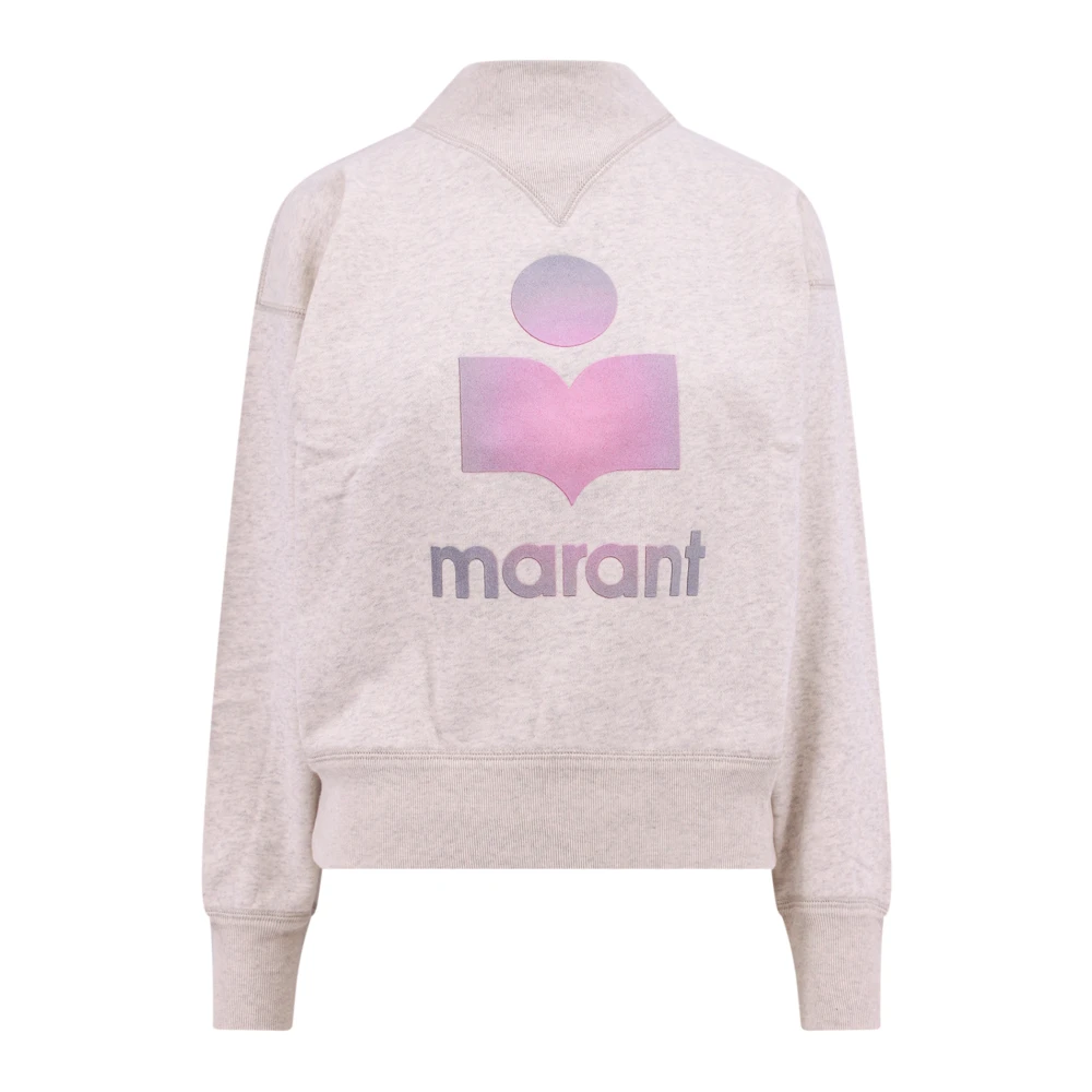 Isabel Marant Étoile Moby Katoenen Sweatshirt met Flock Logo Gray Dames