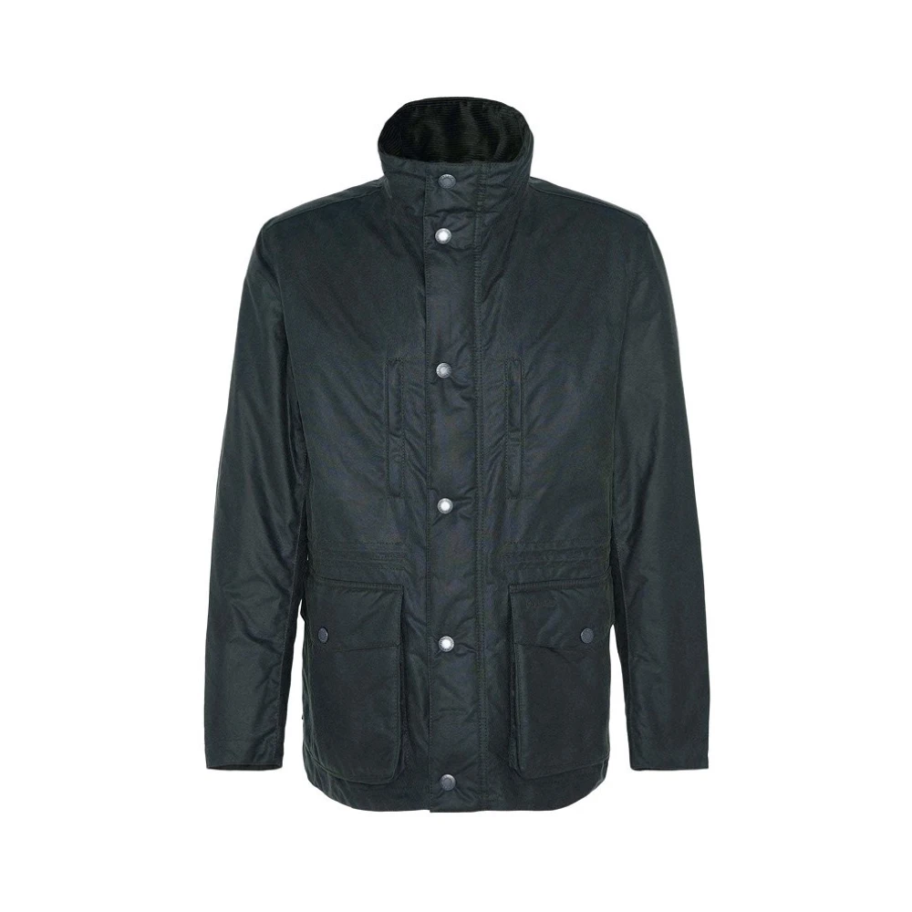 Barbour Gewaxte Katoenen Jas met Fluweel Details Green Heren