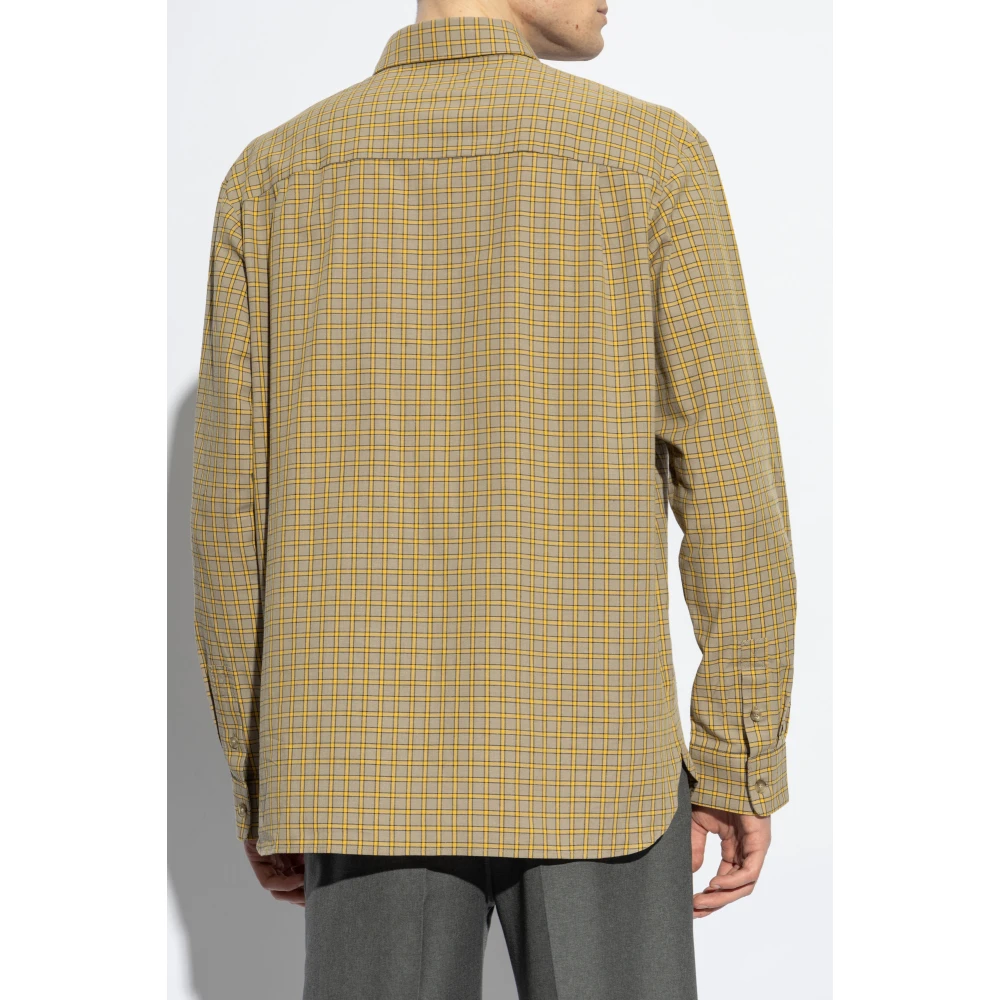 A.p.c. Geruite patroon overhemd Beige Heren