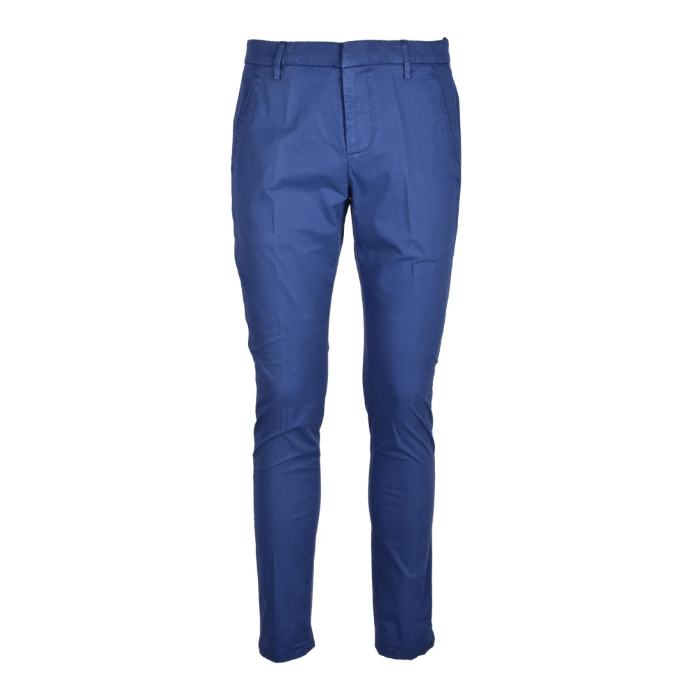 Dondup Katoen Elastaan Broek Blue Heren