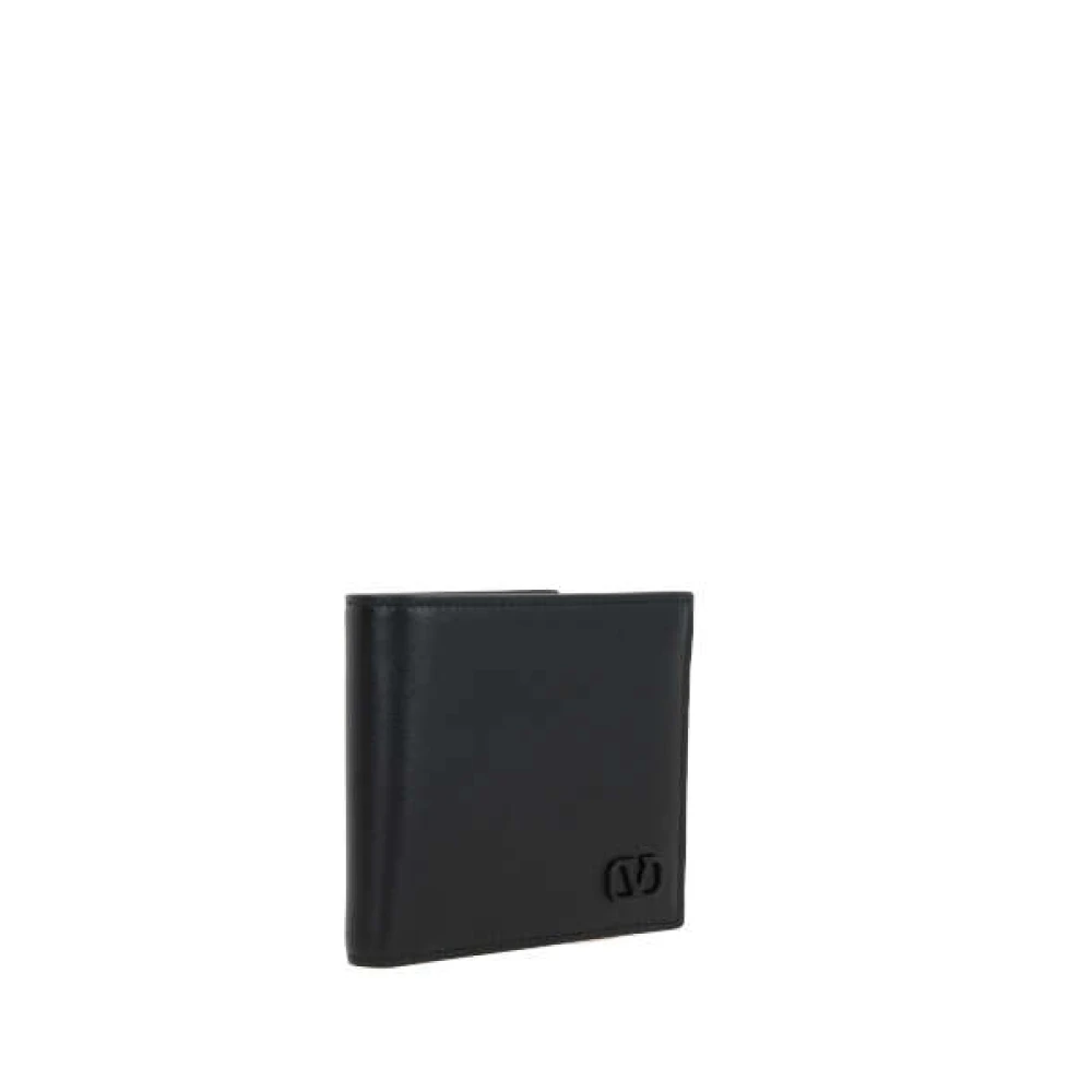 Valentino Garavani Zwarte Leren VLogo Portemonnee Billfold Black Heren