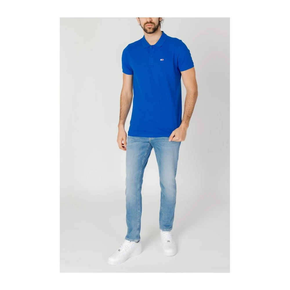 Tommy Jeans Blauw Katoenen Poloshirt voor Mannen Blue Heren
