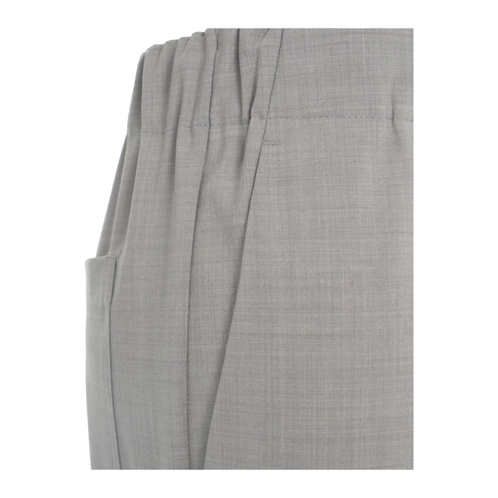 Semicouture Grijze Wollen Blend Trekkoord Broek Gray Dames