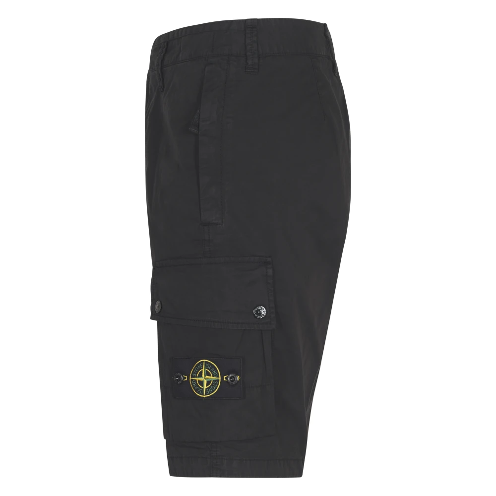 Stone Island Zwarte Shorts voor Mannen Black Heren