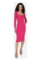 robe-midi-fuchsia-a-encolure-carree