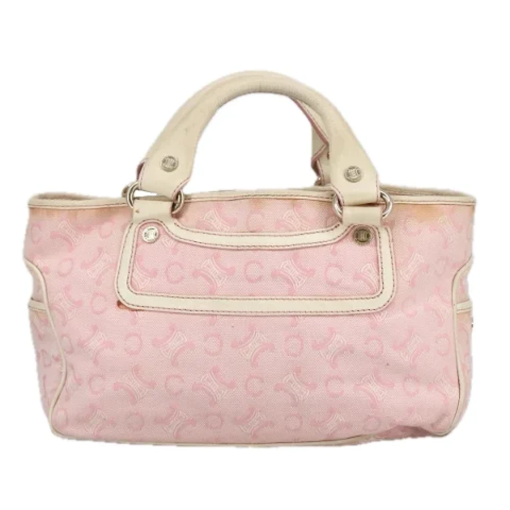Celine Vintage Pre-owned Canvas handbags Pink Dames