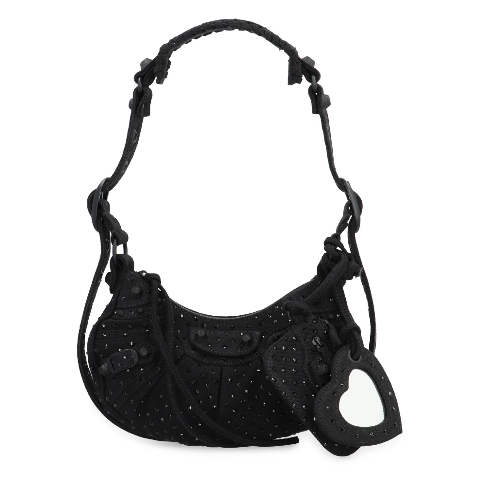 Balenciaga Rhinestone XS Crossbody Tas Black Dames