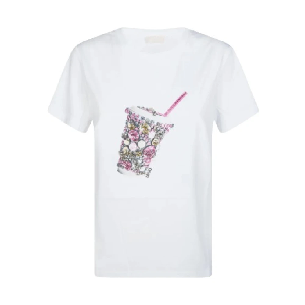 Liu Jo Women's White T-Shirts, L, Graphic-Print T-Shirt