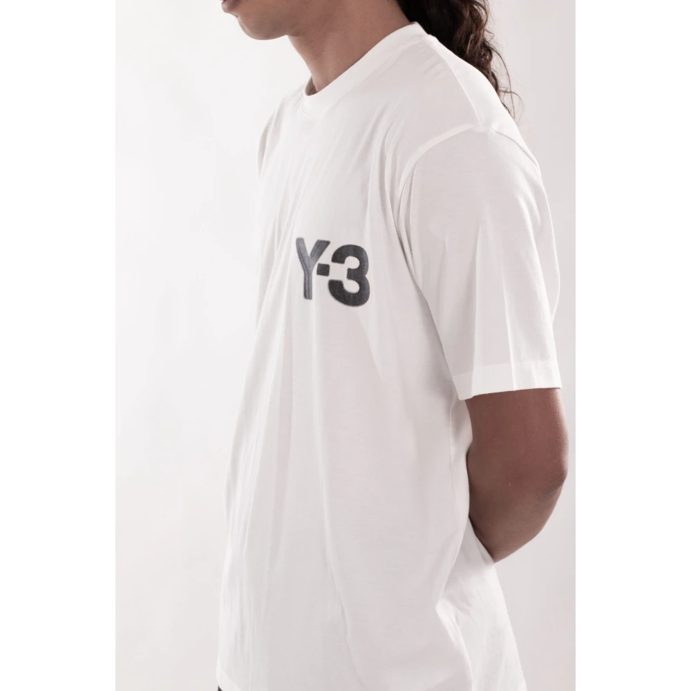 Y-3 Krijtwit Faded Logo Tee White Heren