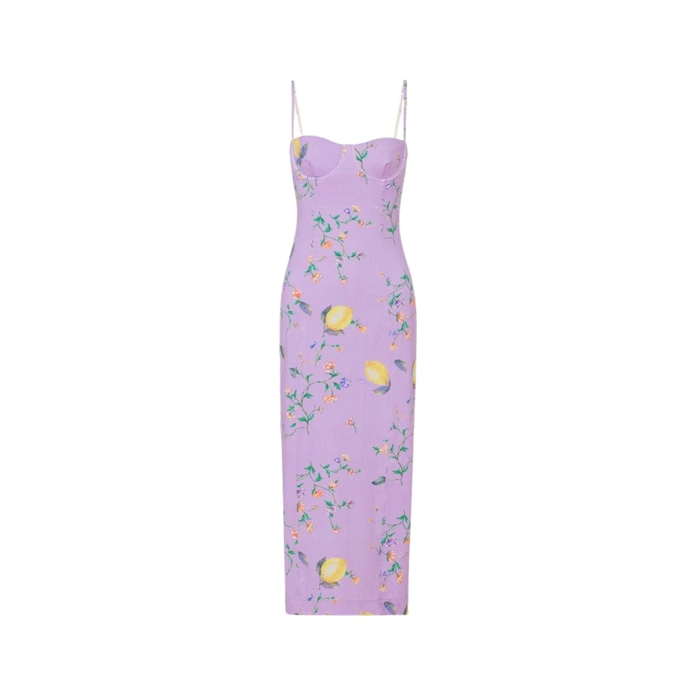 Moschino Purple Summer Dresses, Female, 2XL, Printed Technical Jersey Dress