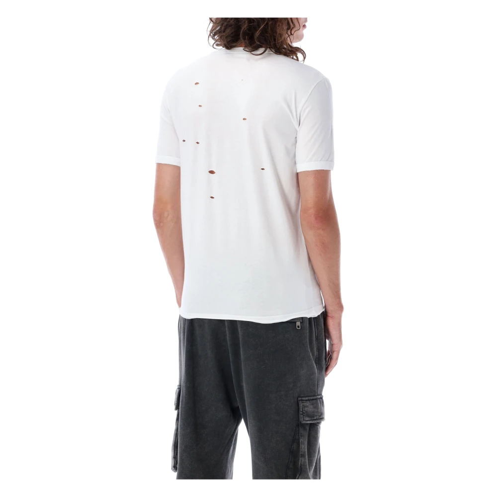 Dolce & Gabbana Gestreept Crewneck T-Shirt Upgrade Wit White Heren