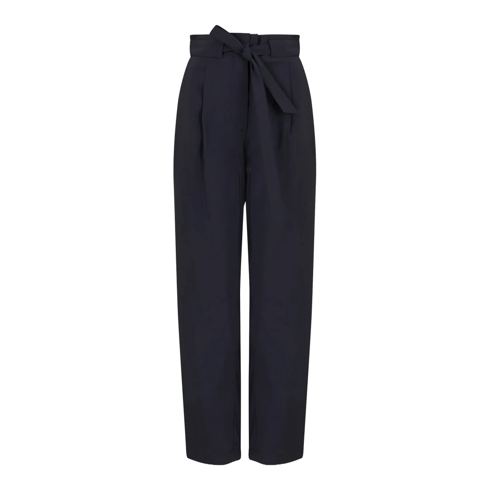 Emporio Armani Blauwe Broek met Hoge Taille Blue Dames