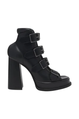 Multi-Buckle Platform Block Heel Pumps