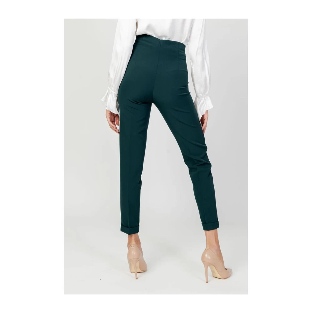 Sandro Ferrone Elastane Sigarettenbroek Herfst Winter Collectie Green Dames