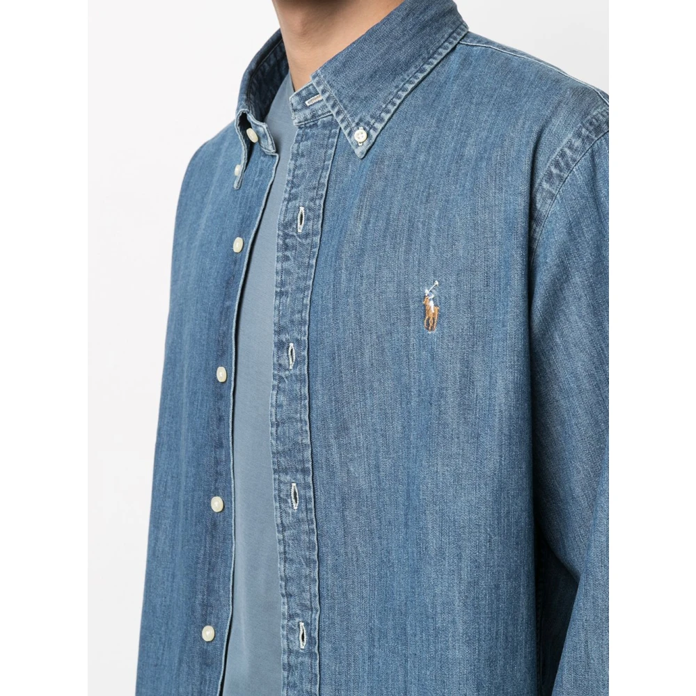 Ralph Lauren Lange Mouw Shirt Blue Heren