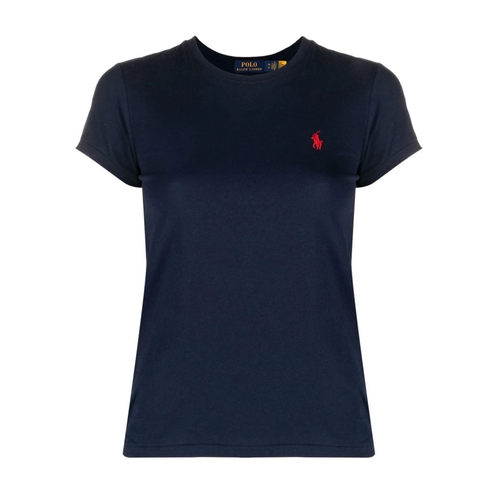 Polo Ralph Lauren Blauw Polo T-shirt met Pony borduurwerk Blue Dames