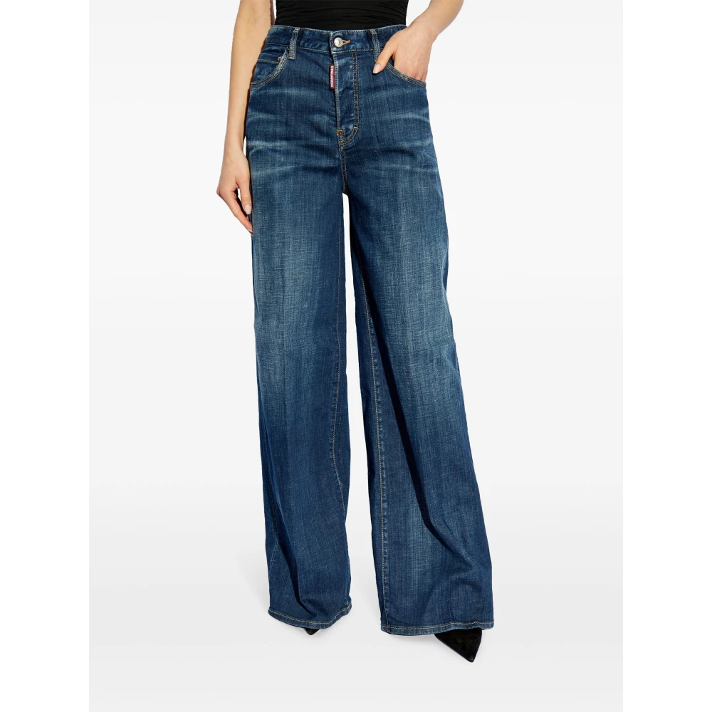 Dsquared2 Navy Blauwe Jeans Blue Dames