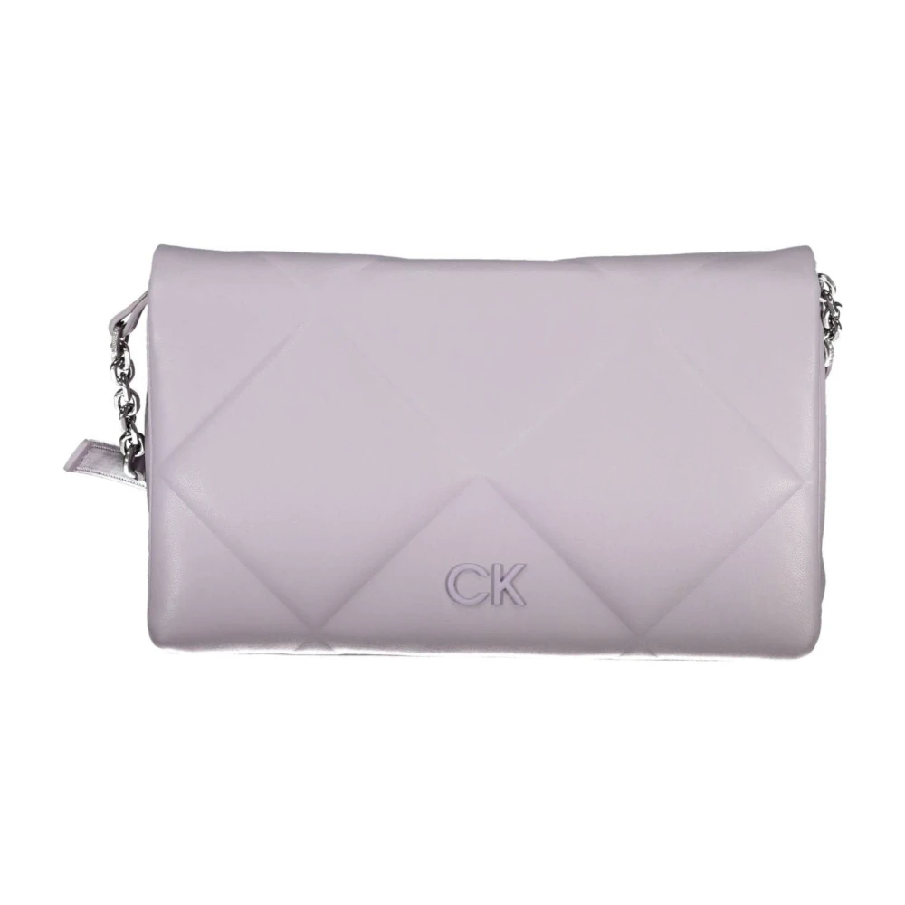 Calvin Klein Paarse Schoudertas met Clip Sluiting Purple Dames