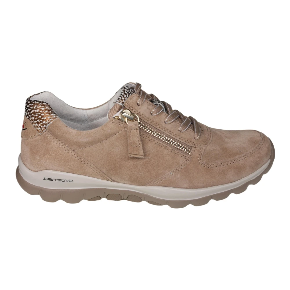 Gabor Rollende wandelsneaker voor dames – Dames Schoenen Beige