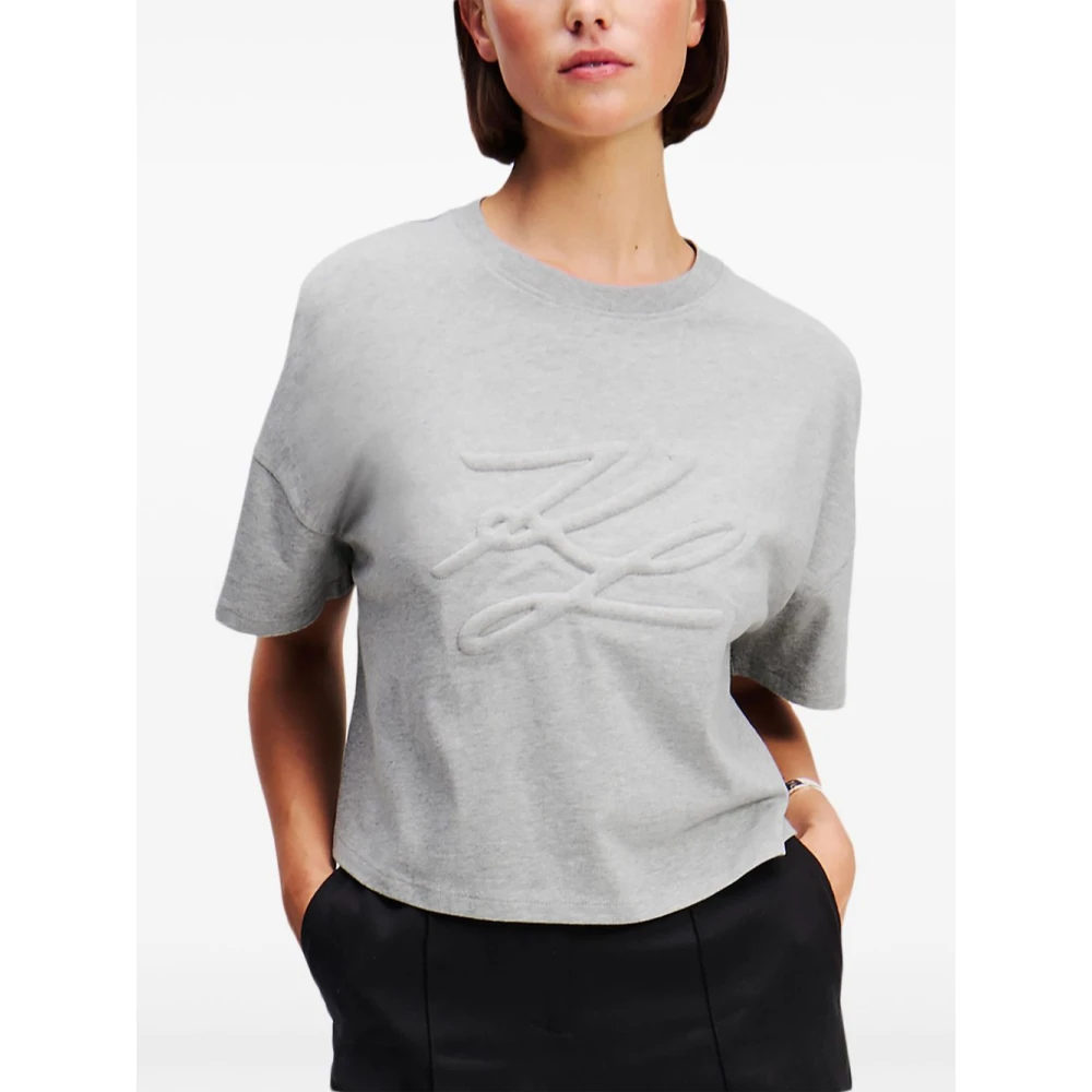 Karl Lagerfeld T-Shirt MC Grijs Autograph 3D Gray Dames