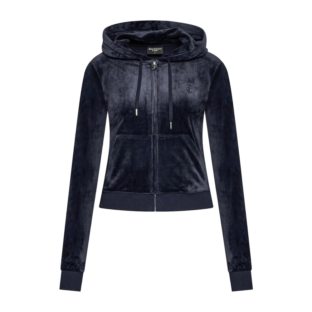 Juicy Couture Fluwelen hoodie met ritssluiting Blue Dames
