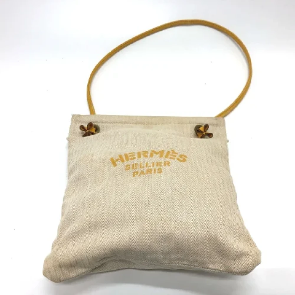 Hermès Vintage Pre-owned Fabric shoulder-bags Beige Dames
