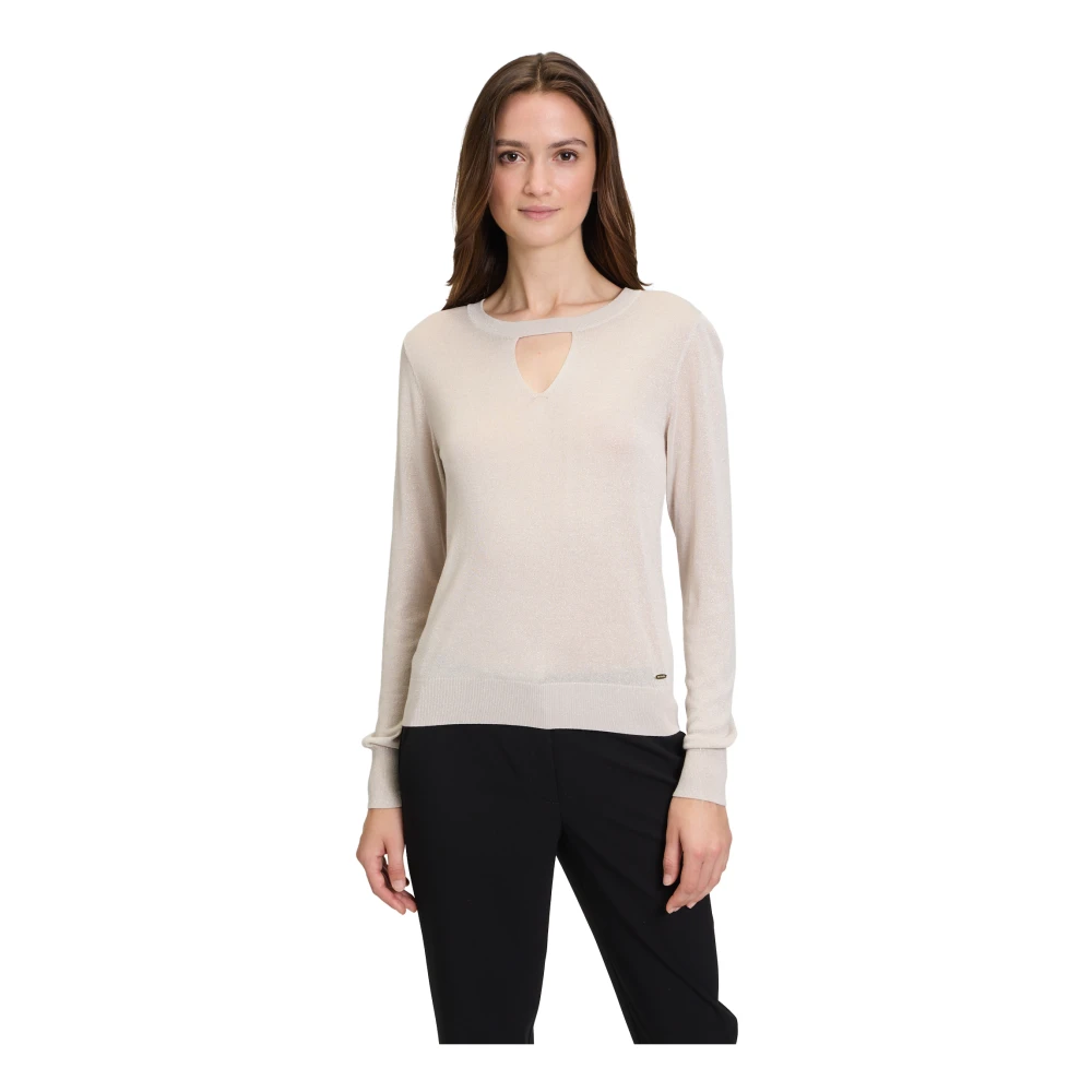 Betty & Co Sprankelende Gebreide Trui Beige Dames