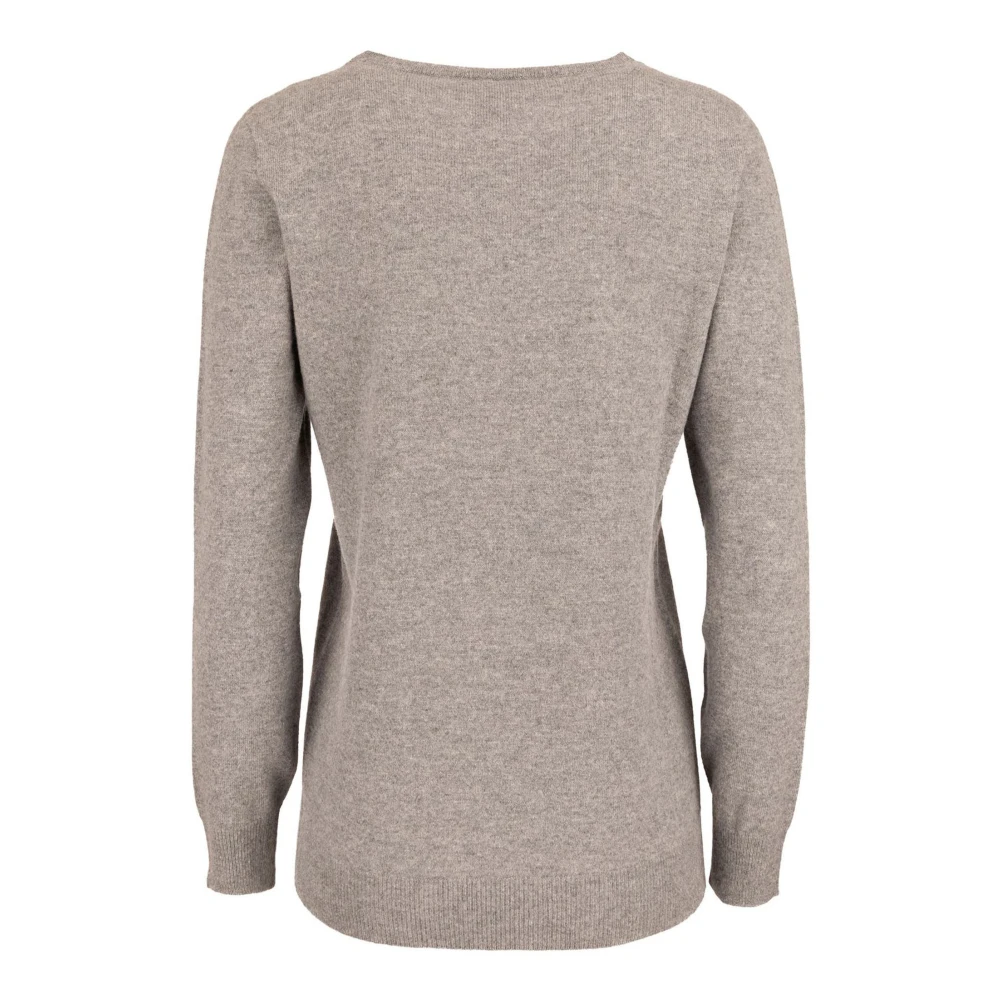 Kangra Grijze Wol Kasjmier Crew Neck Sweater Gray Dames