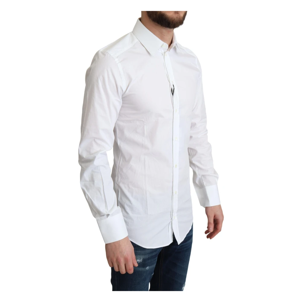 Dolce & Gabbana Elegante witte katoenen overhemd White Heren