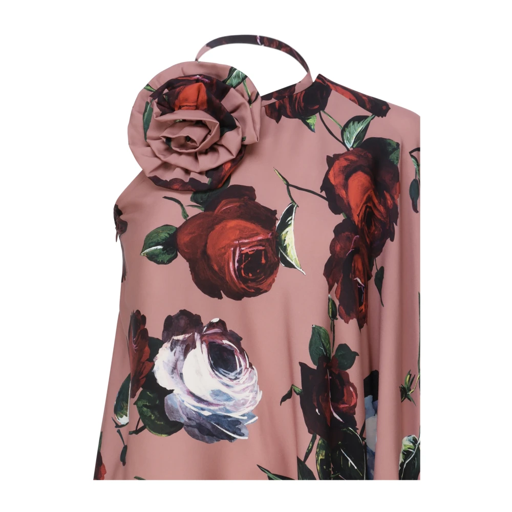 Dolce & Gabbana Roze Asymmetrische One-Shoulder Jurk Multicolor Dames