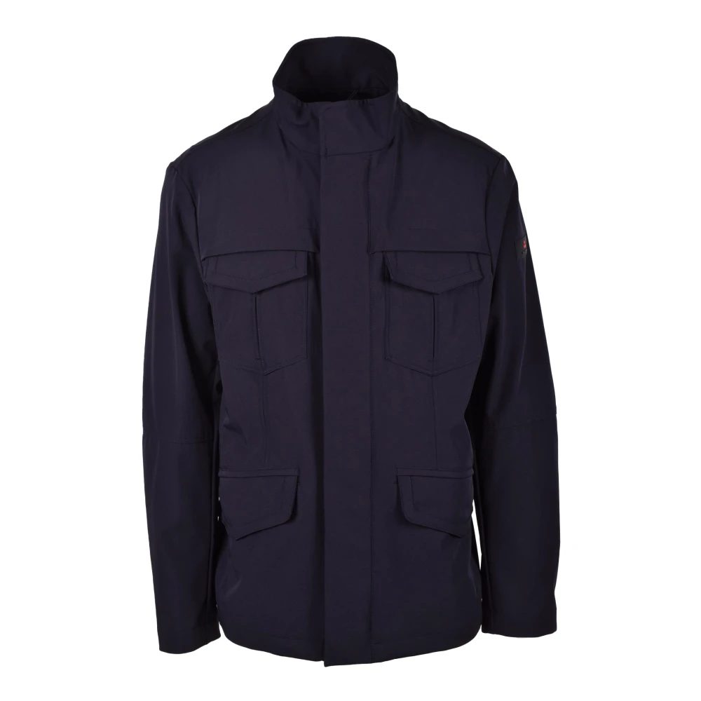 Peuterey Stijlvolle Jas met Elastische Blendstof Blue Heren