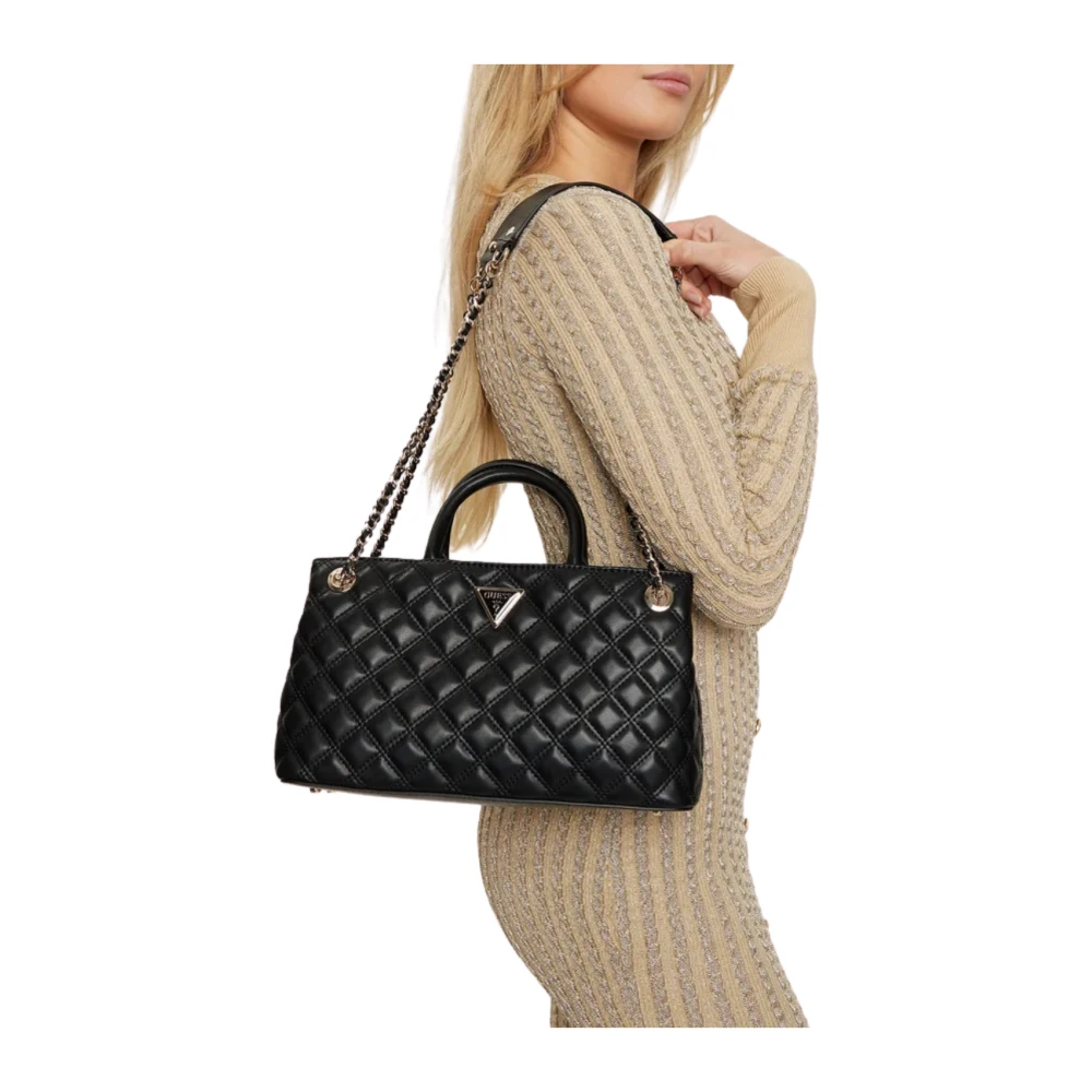 Guess Schouder Satchel Zwarte Tas Black Dames