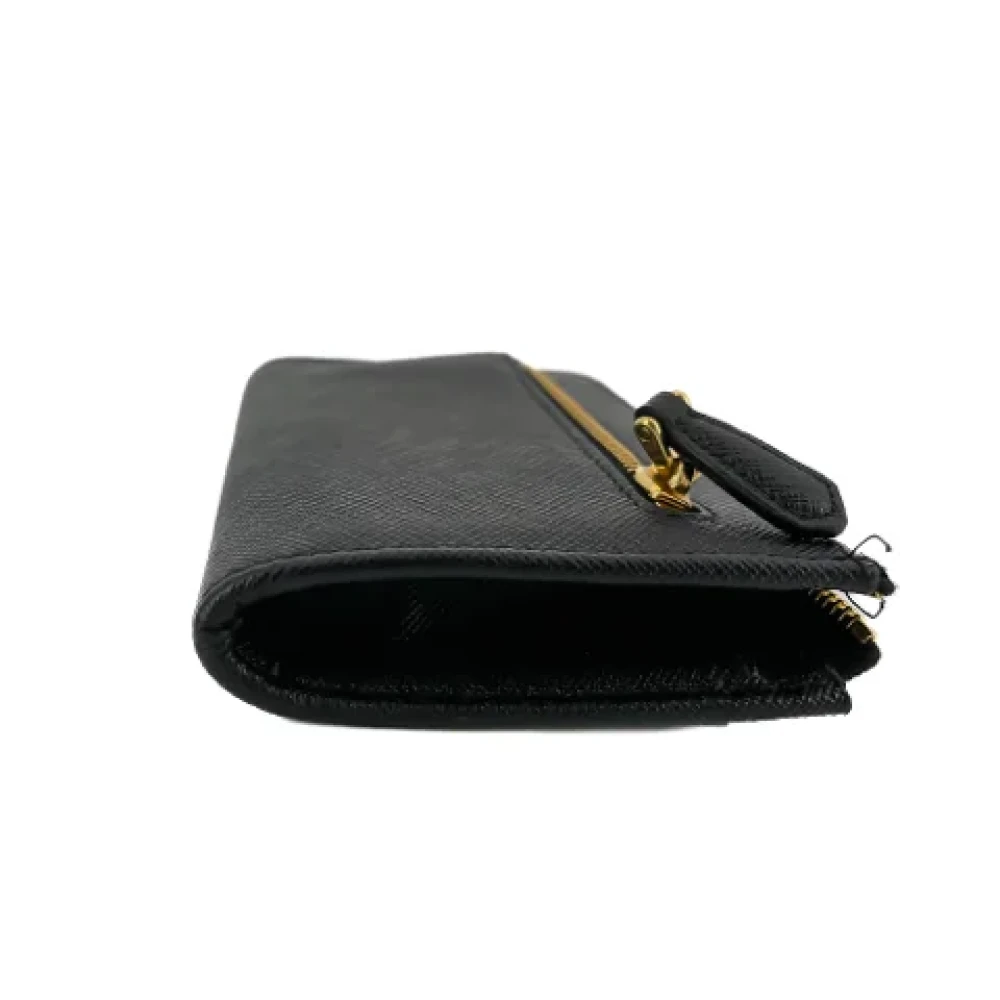 Prada Vintage Pre-owned Leather wallets Black Dames