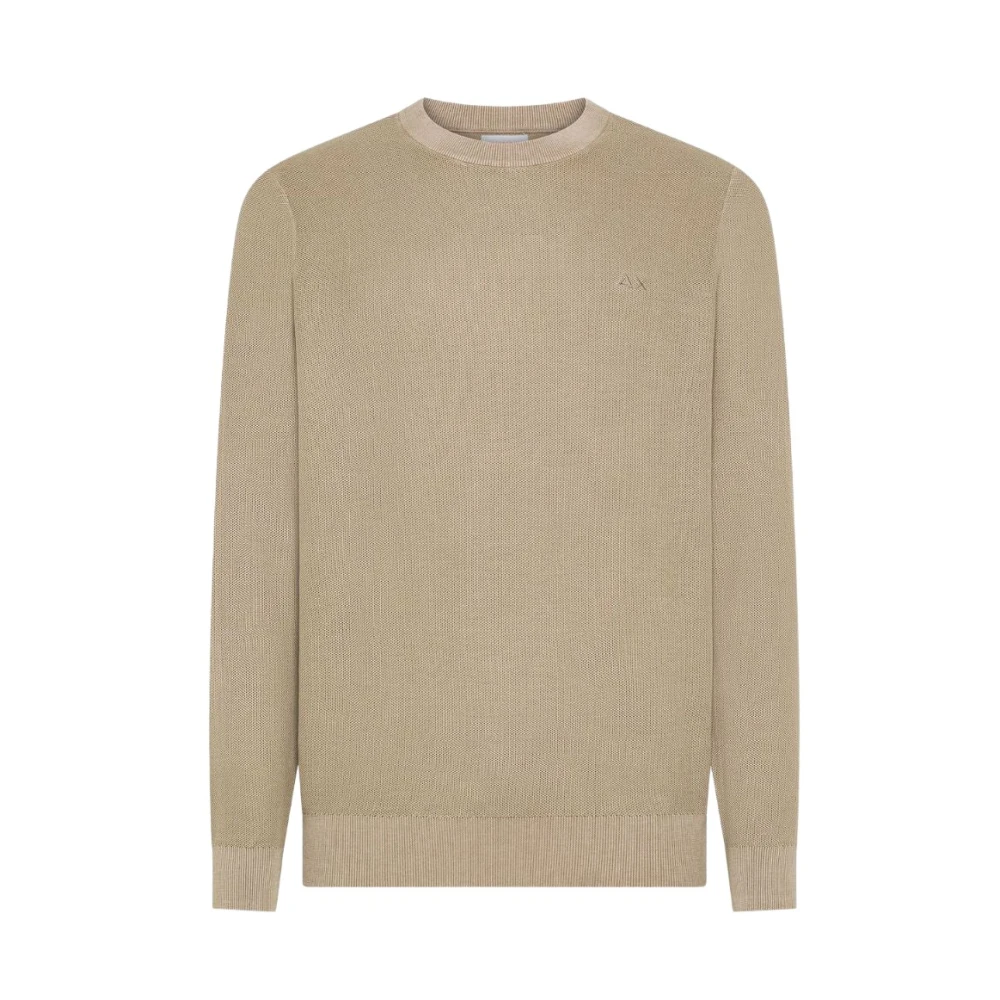 Sun68 Men's Beige Round-Neck Knitwear, M, Round-Neck Jumper