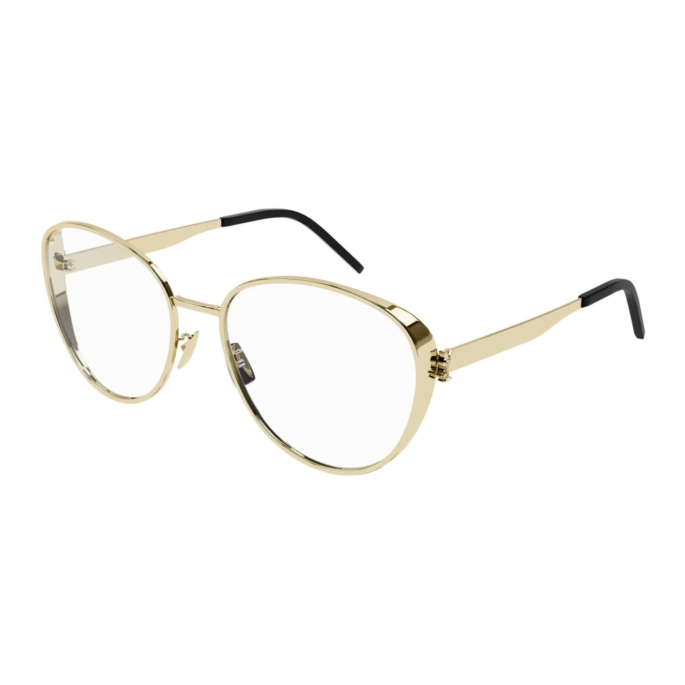 Saint Laurent Glossy Light Gold Eyeglasses Yellow Dames