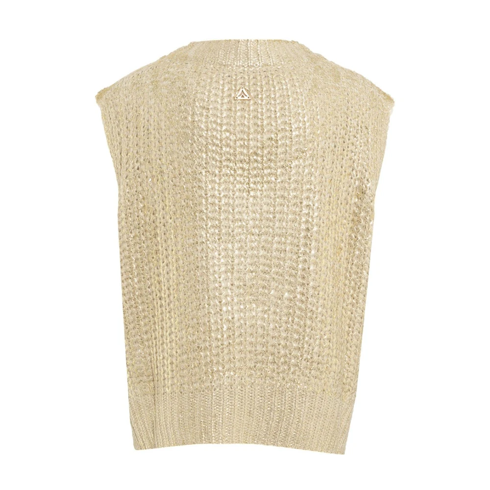 Akep Gouden Gebreide Aw24 Handwas Yellow Dames