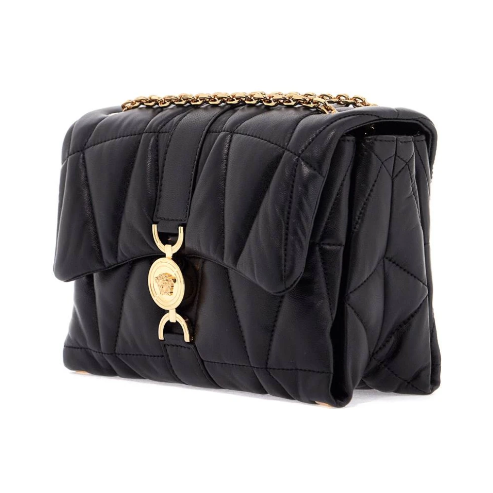 Versace Gewatteerde Schoudertas met Medusa Sluiting Black Dames